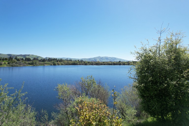 Aerial photo of quarry lakes